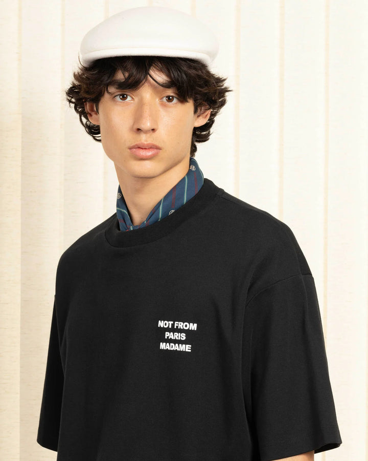 DRÔLE DE MONSIEUR T-SHIRT SLOGAN NOIR