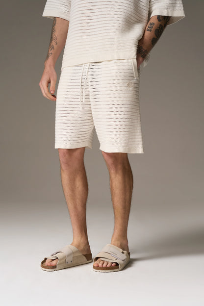 KNITTED SHORTS WHITE