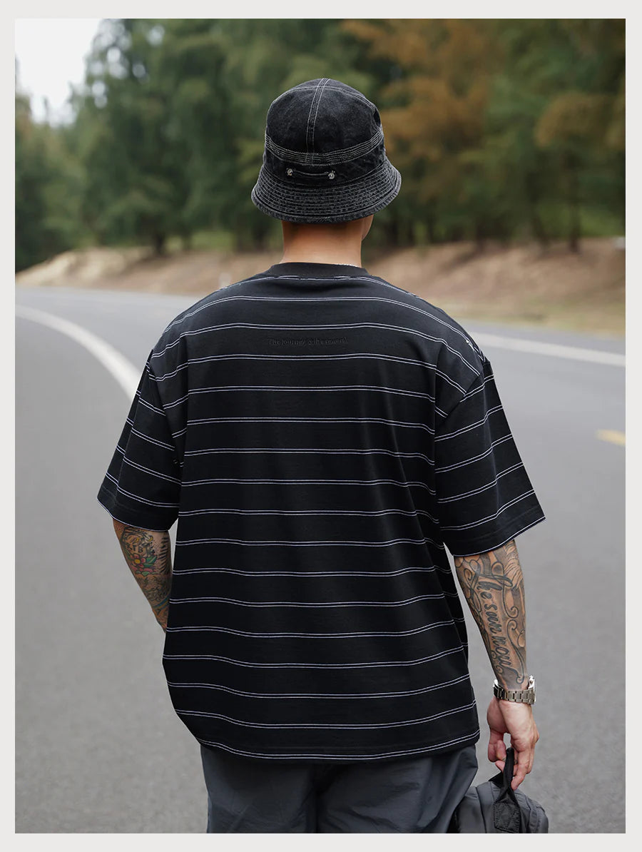 LOGO STRIPE TEE BLACK