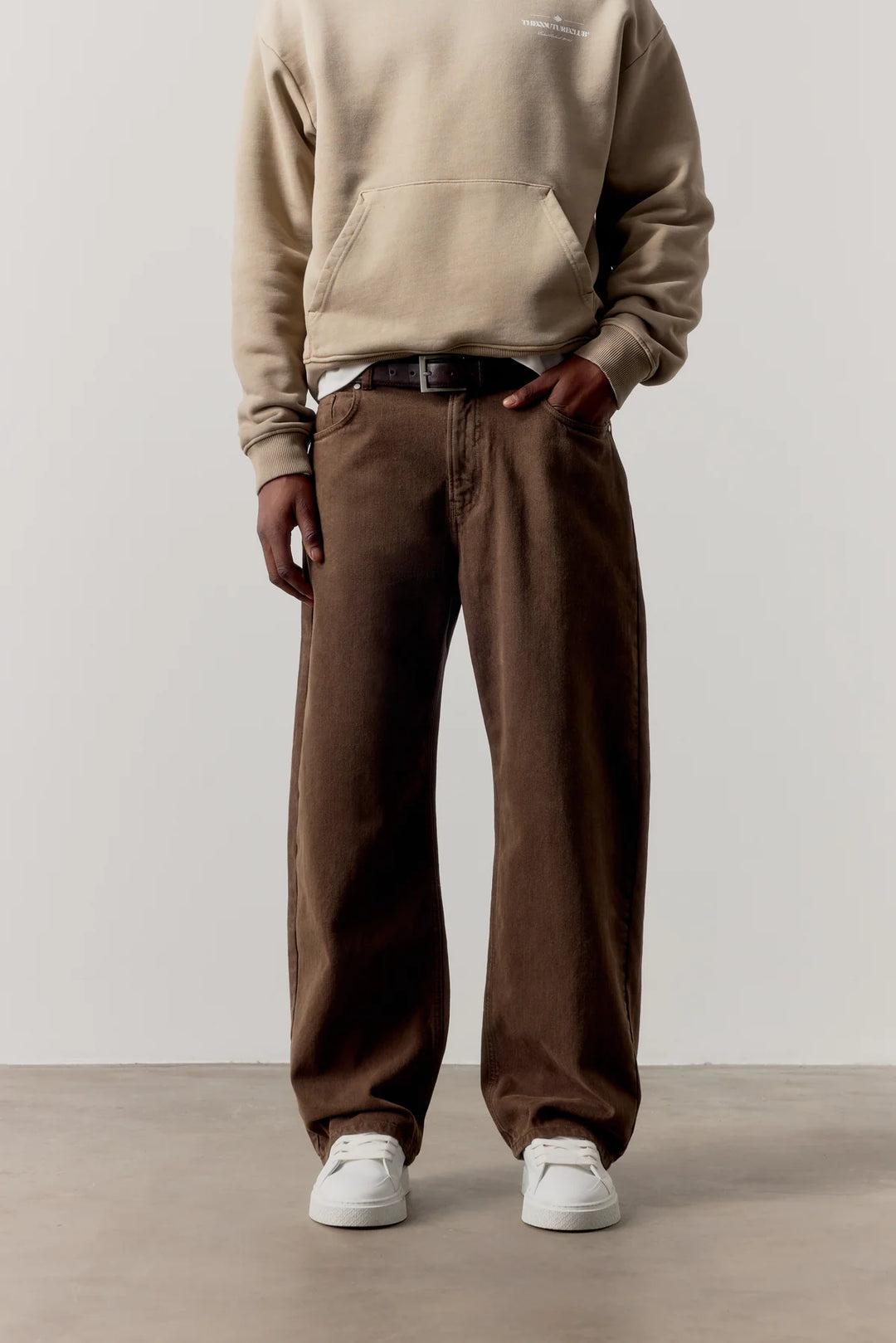 SKATER JEANS WASHED BROWN