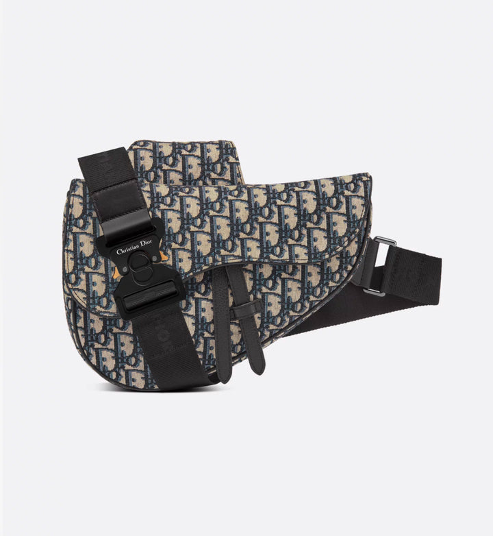 Saddle Bag Beige and Black Dior Oblique Jacquard