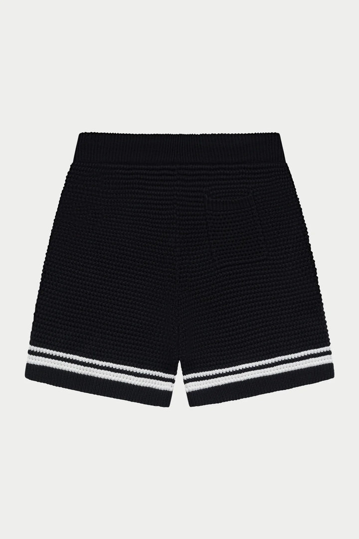 CROCHET KNITTED SHORTS BLACK