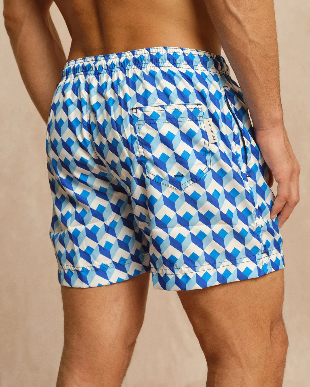 PENINSULA MEN'S MEDITERRANEO SWIM SHORTS BLUE WHITE