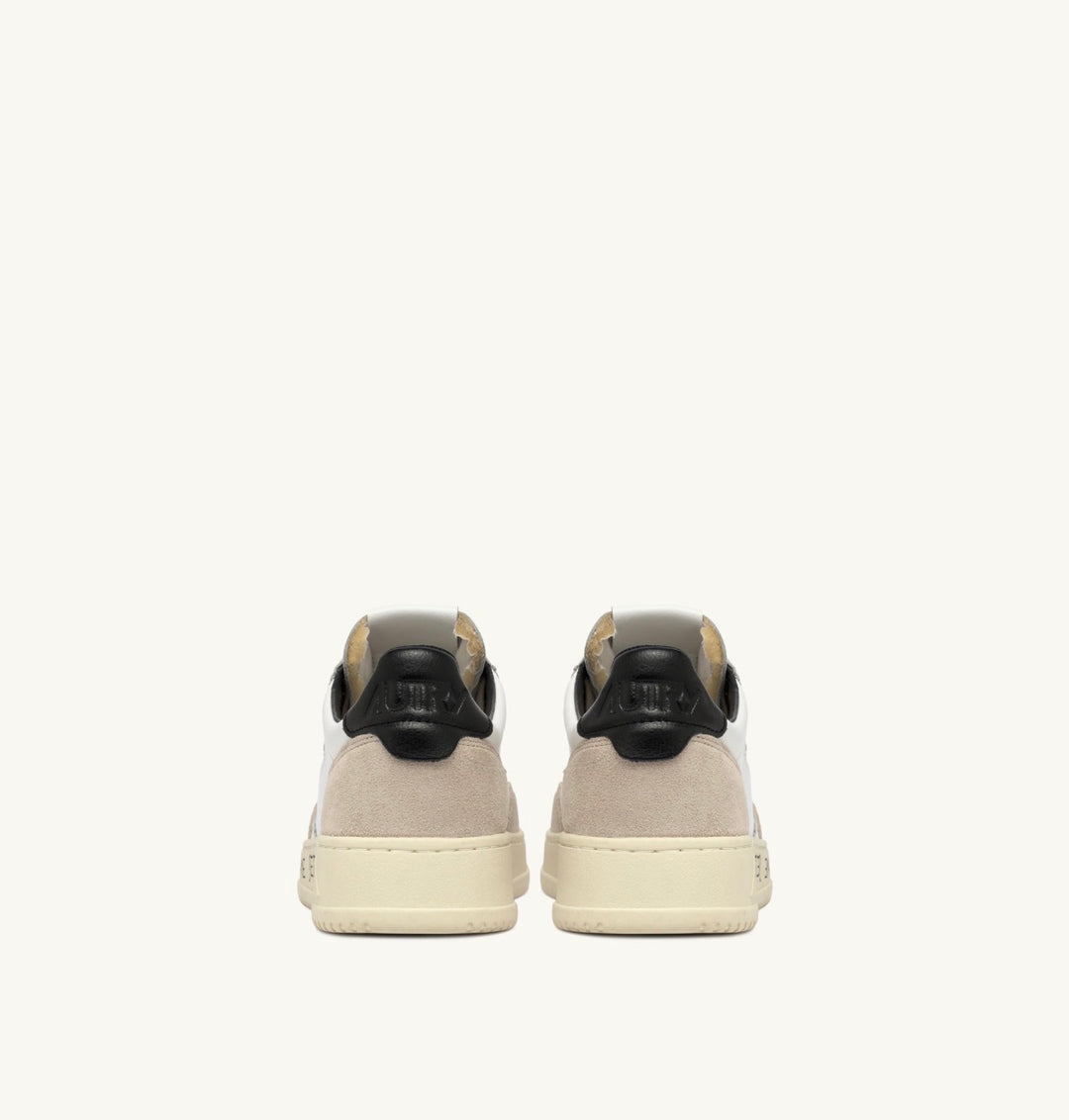 AUTRY SNEAKERS MEDALIST LOW SNEAKERS IN WHITE AND BLACK SUEDE AND LEATHER WITH LETTERING