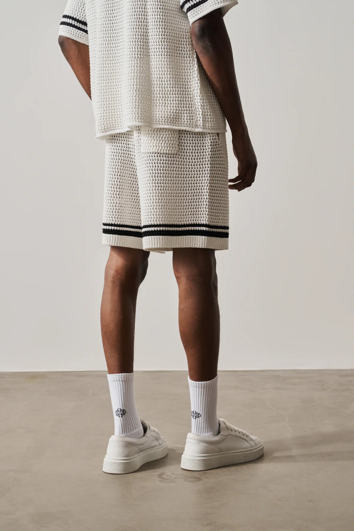 CROCHET KNITTED SHORTS WHITE