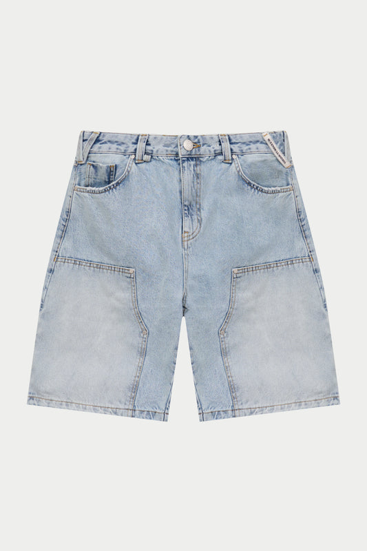 DENIM CARPENTER SHORTS BLUE WASH