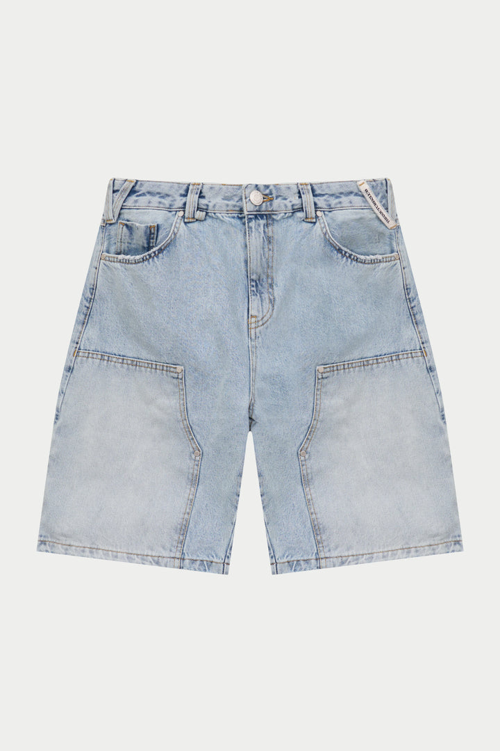 DENIM CARPENTER SHORTS BLUE WASH