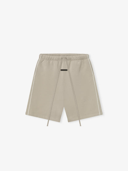 RELAXED FLEECE SWEATSHORT WITH PIPING - TIMBER/CLOUD