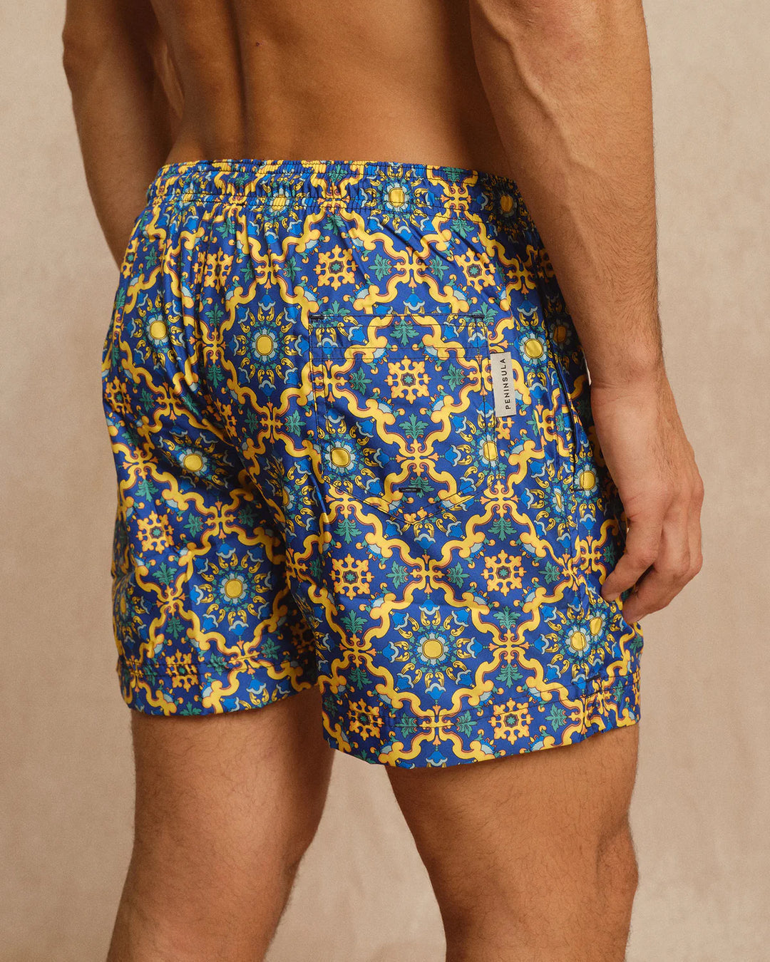 PENINSULA MEN'S RAPALLO SWIM SHORTS NAVY YELLOW