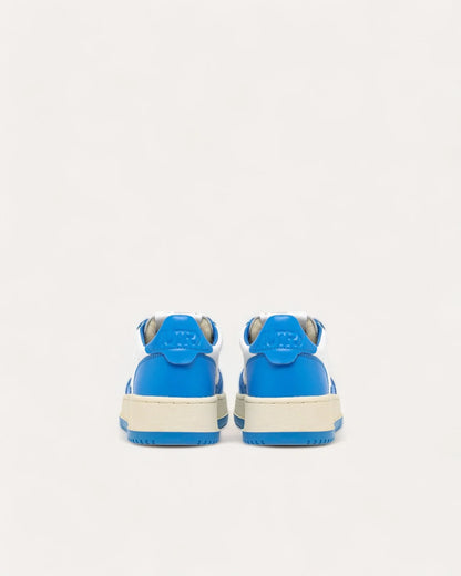 AUTRY SNEAKERS MEDALIST LOW CUIR BICOLORE BLEU