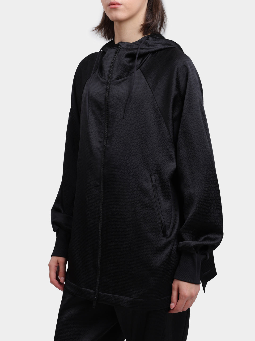 Y-3 TECH SEERSUCKER ZIP HOODIE