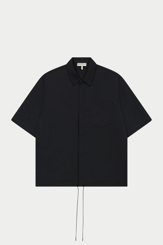 NYLON DRAWCORD SHIRT BLACK