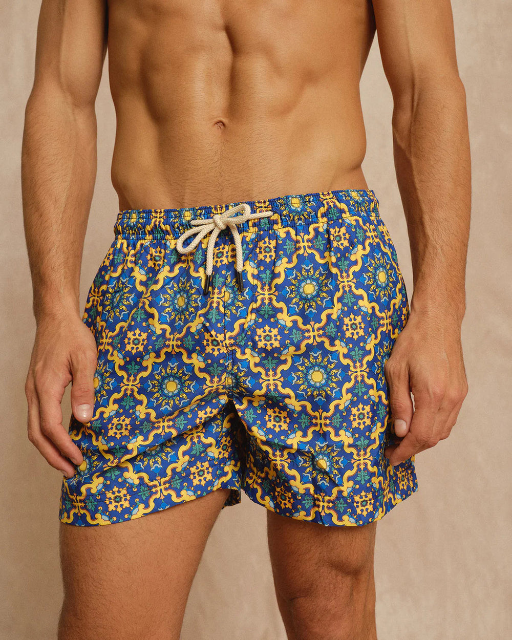 PENINSULA MEN'S RAPALLO SWIM SHORTS NAVY YELLOW