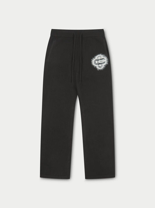 FLUFFY EMBLEM KNITTED JOGGERS