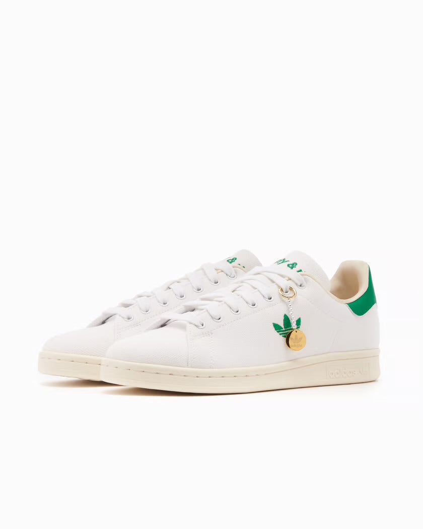ADIDAS ORIGINALS + Sporty & Rich Stan Smith leather-trimmed canvas sneakers