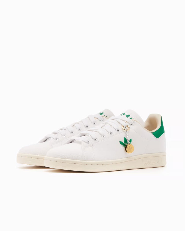 ADIDAS ORIGINALS + Sporty & Rich Stan Smith leather-trimmed canvas sneakers
