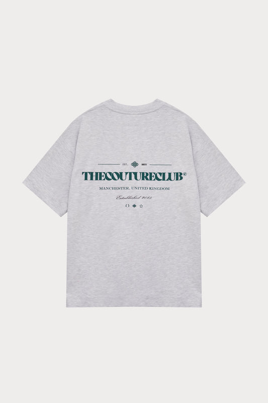 COPYRIGHT MULTI GRAPHIC T-SHIRT GREY MARL