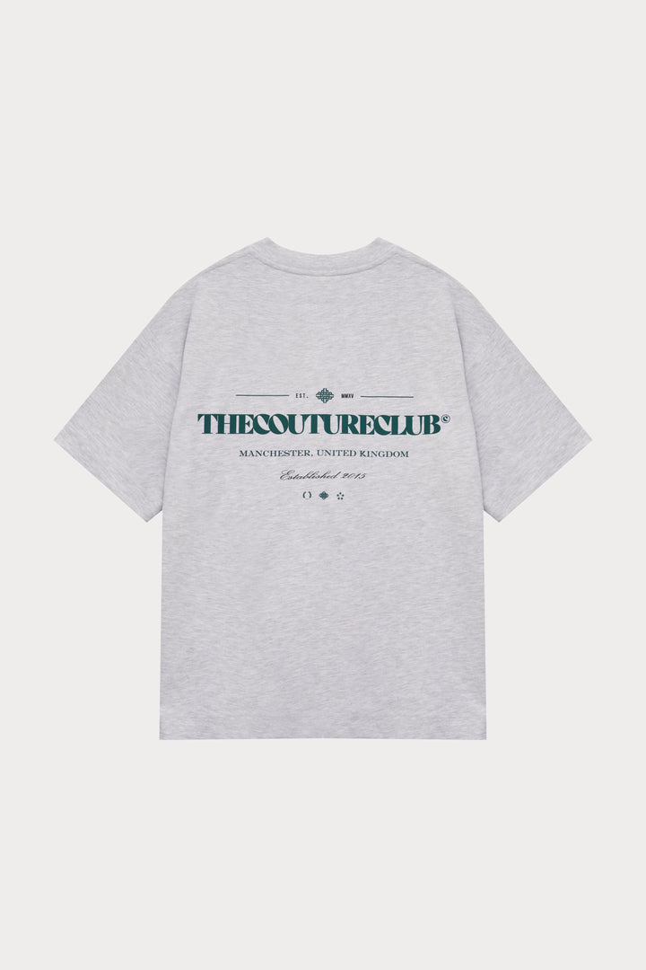 COPYRIGHT MULTI GRAPHIC T-SHIRT GREY MARL