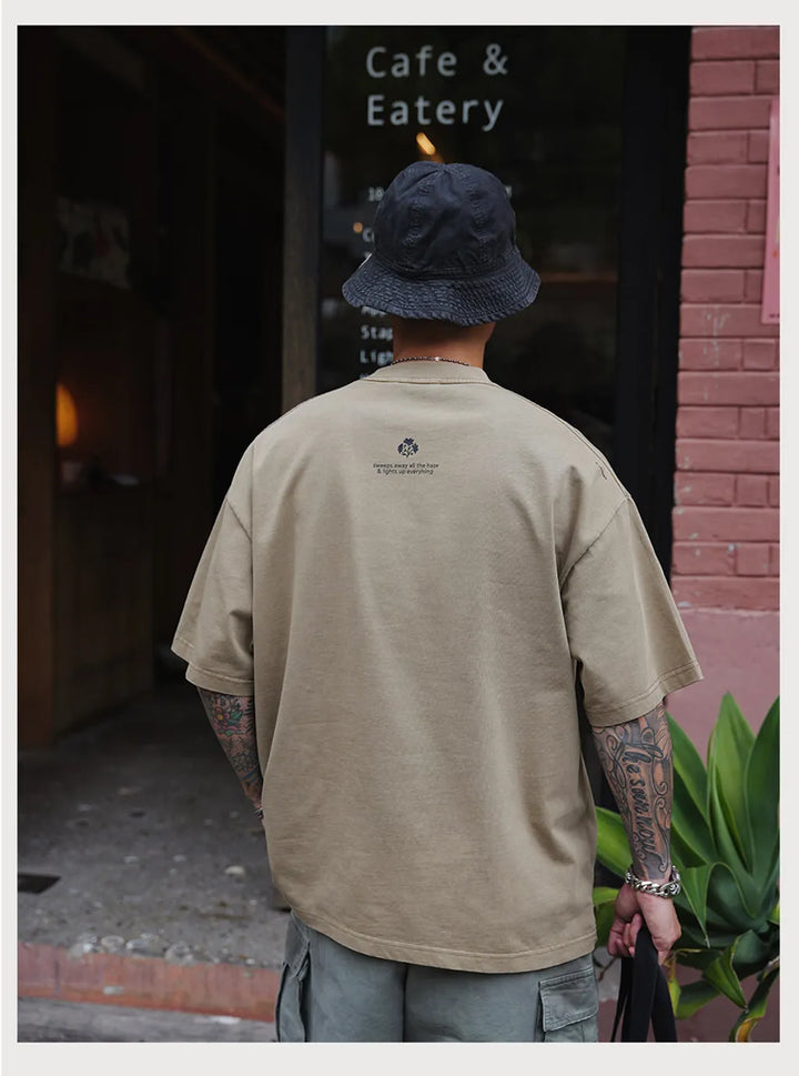 UNBANT LOGO VINTAGE TEE CARBON KHAKI