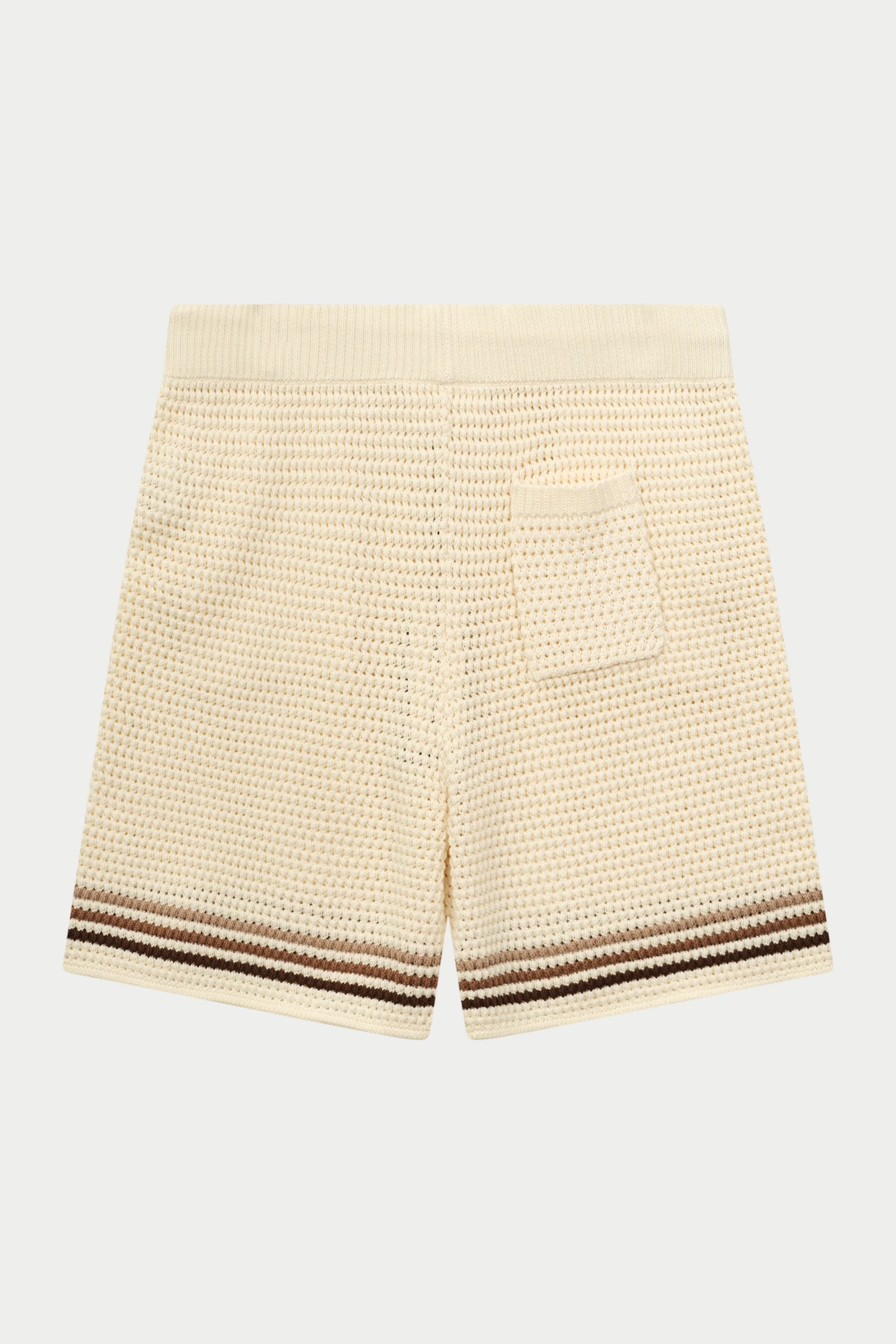 STRIPE CROCHET KNIT SHORTS OFF WHITE