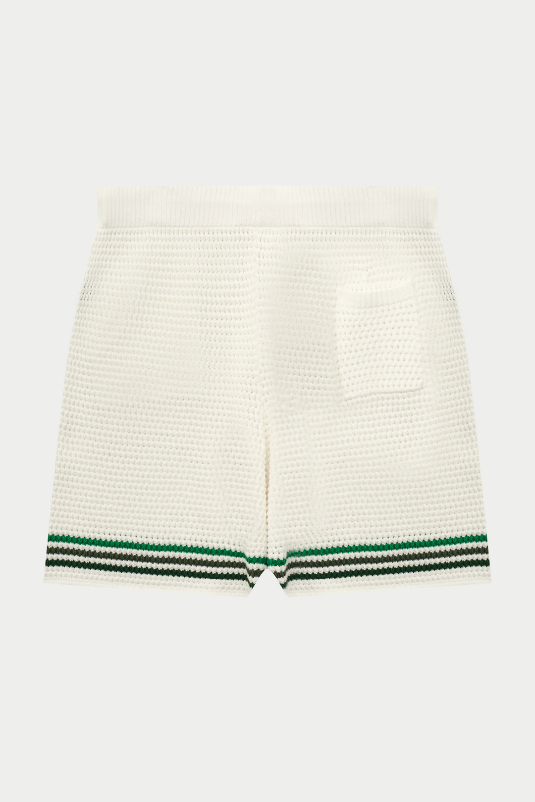 STRIPE CROCHET KNIT SHORTS WHITE