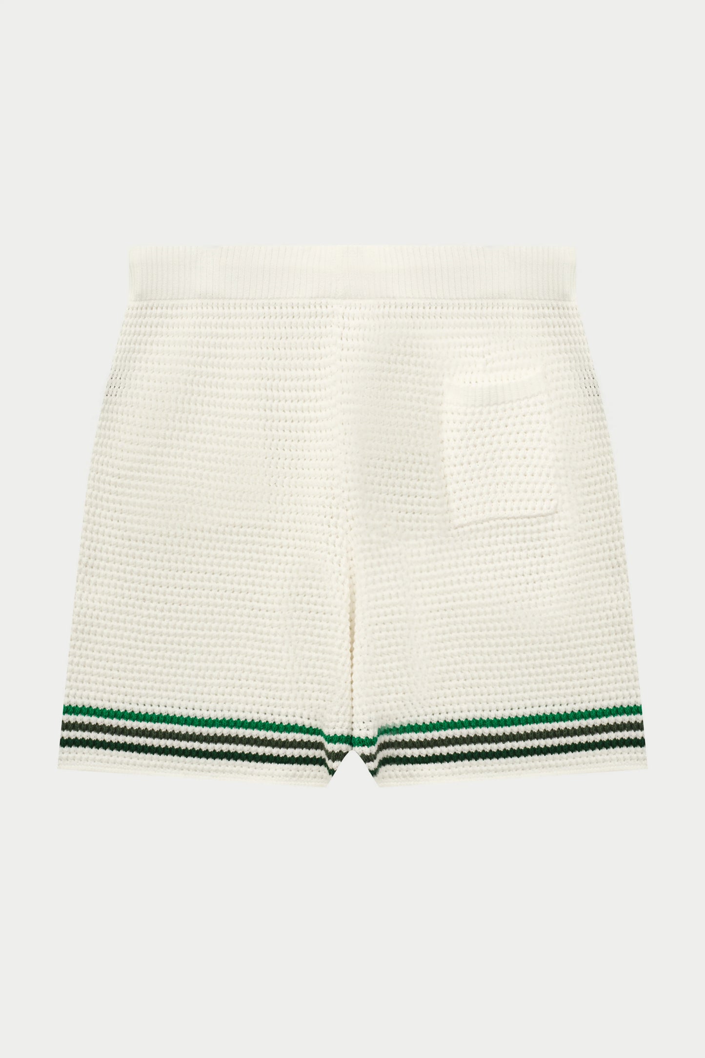 STRIPE CROCHET KNIT SHORTS WHITE