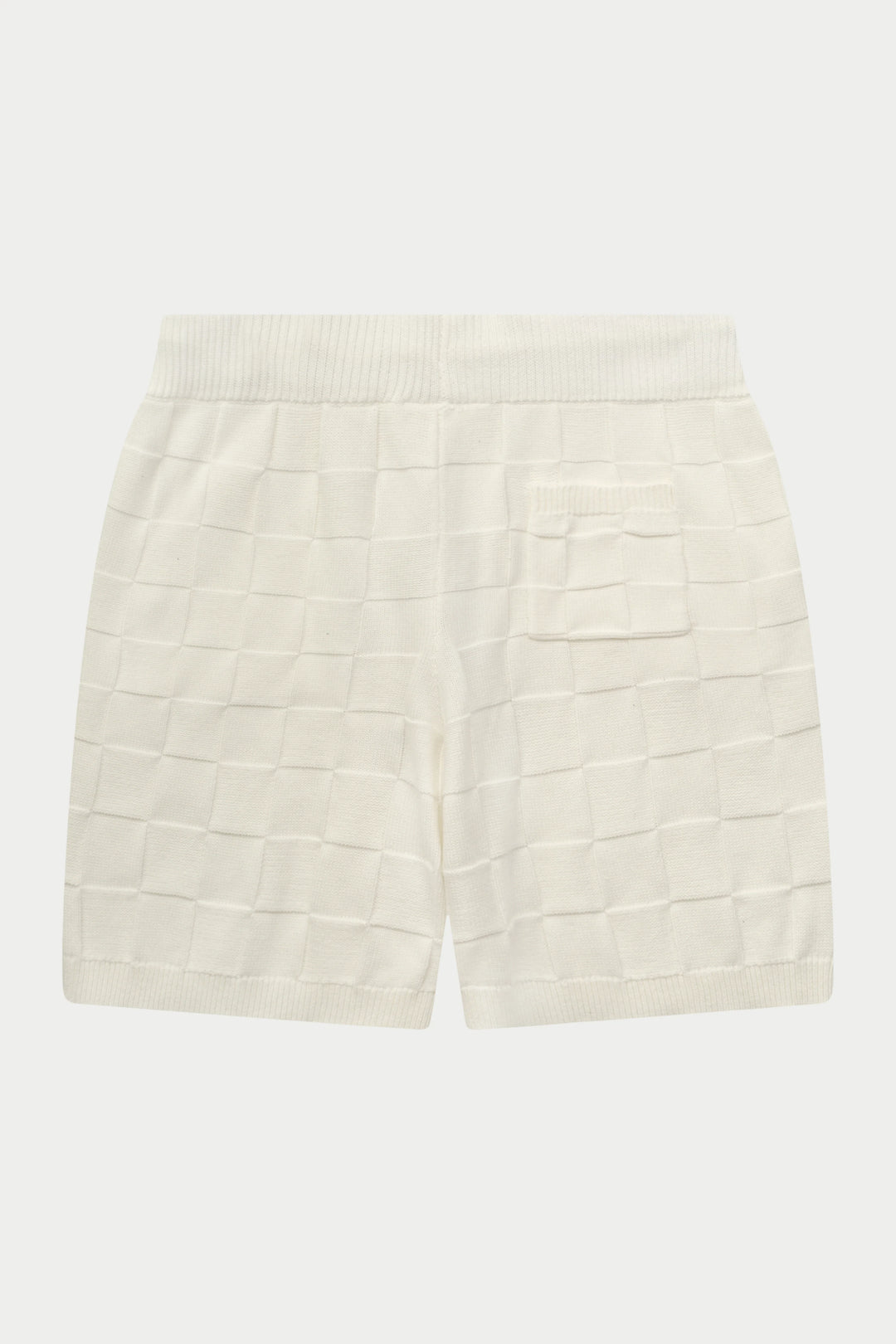 CHECKERBOARD KNITTED SHORT OFF WHITE
