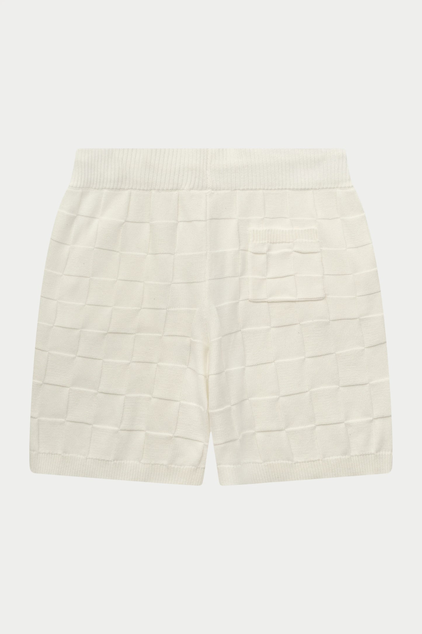 CHECKERBOARD KNITTED SHORT OFF WHITE