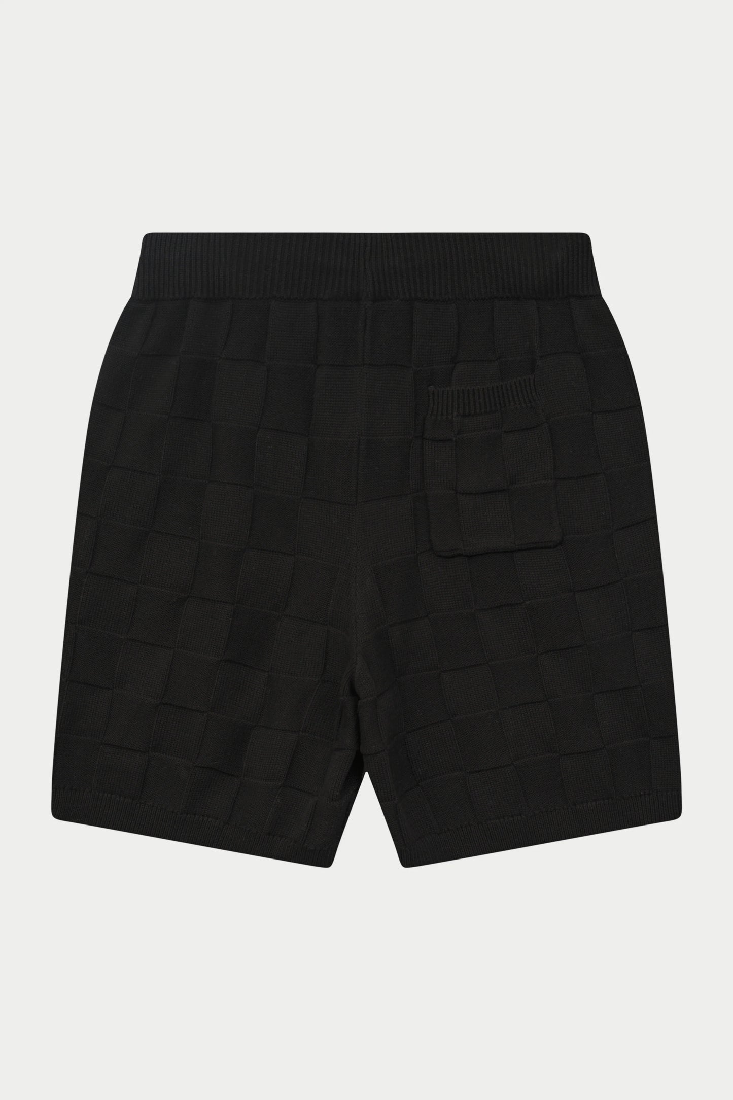 CHECKERBOARD KNITTED SHORT BLACK