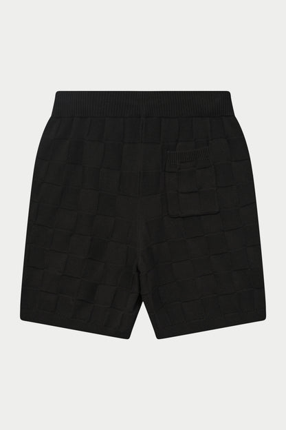 CHECKERBOARD KNITTED SHORT BLACK