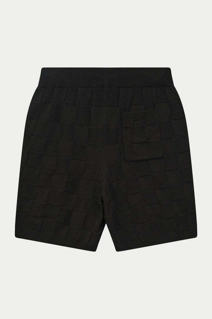 CHECKERBOARD KNITTED SHORT BLACK