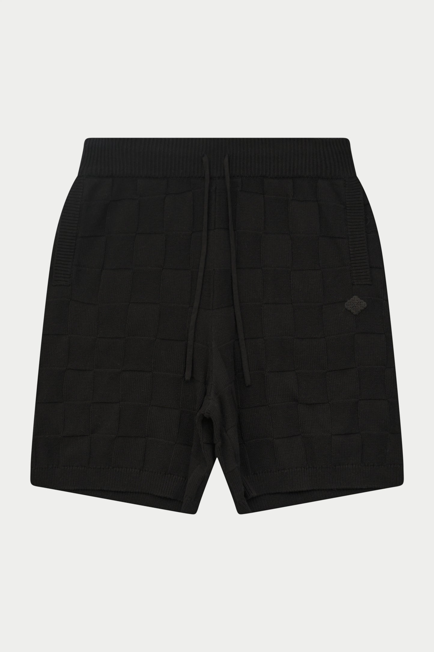 CHECKERBOARD KNITTED SHORT BLACK