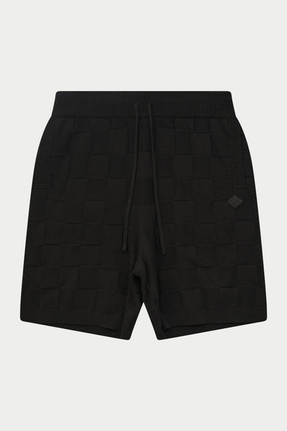CHECKERBOARD KNITTED SHORT BLACK