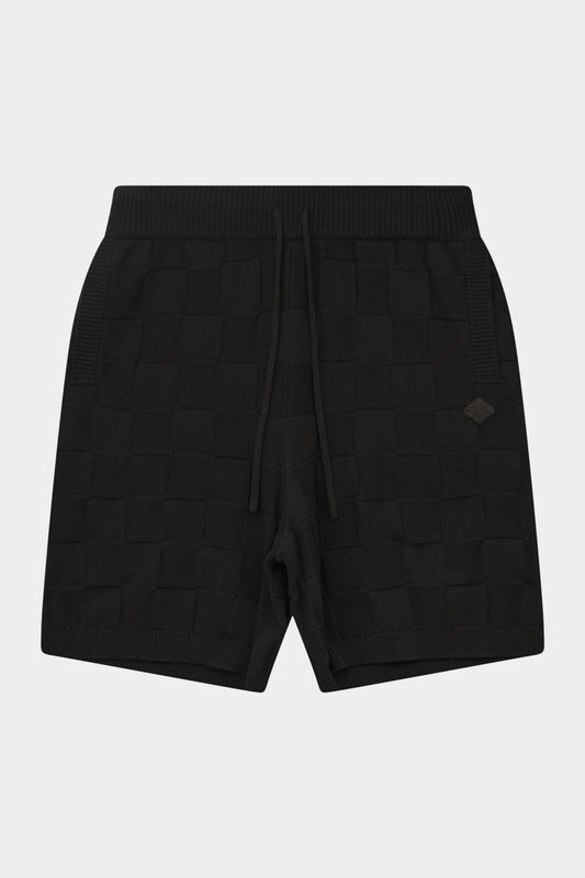 CHECKERBOARD KNITTED SHORT BLACK