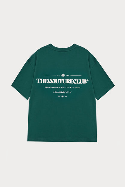 COPYRIGHT MULTI GRAPHIC T-SHIRT FOREST GREEN