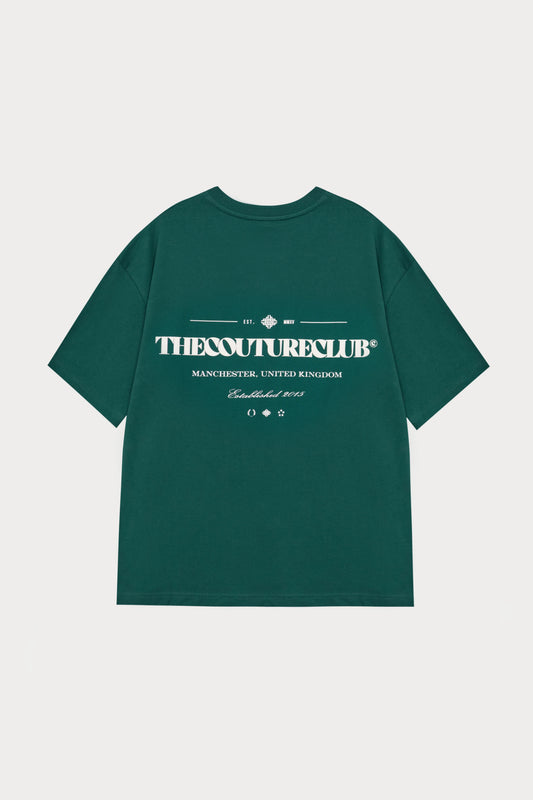 COPYRIGHT MULTI GRAPHIC T-SHIRT FOREST GREEN