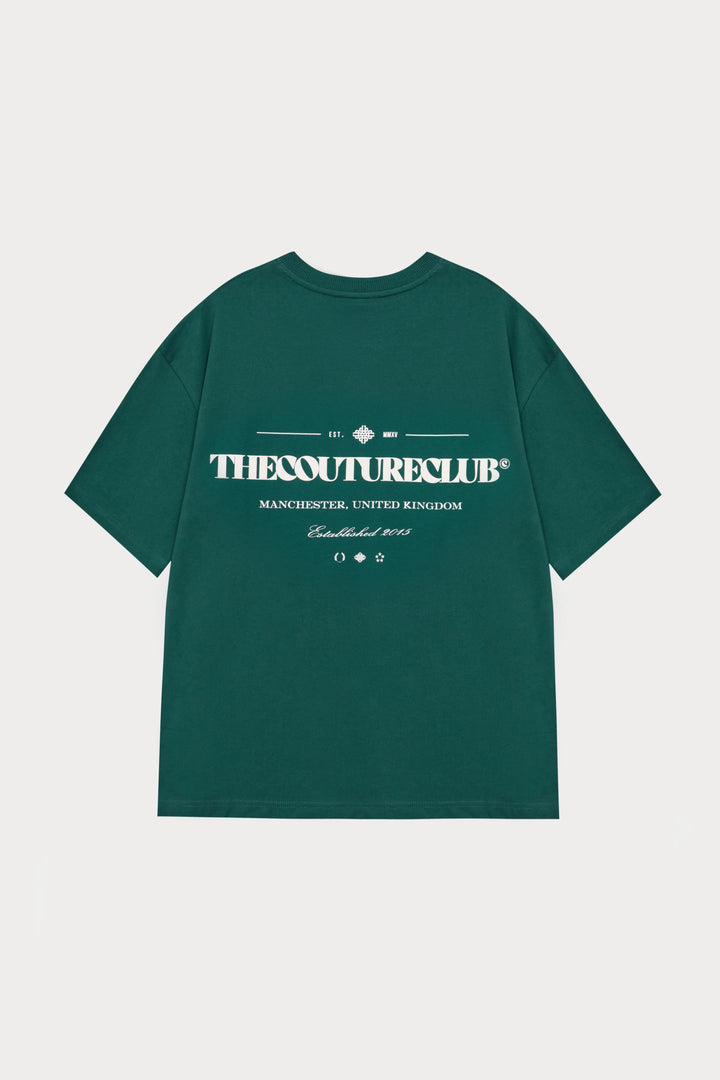 COPYRIGHT MULTI GRAPHIC T-SHIRT FOREST GREEN