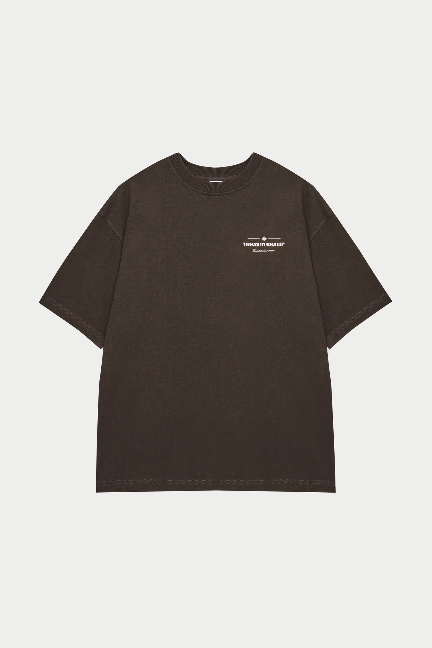COPYRIGHT MULTI GRAPHIC T-SHIRT BROWN