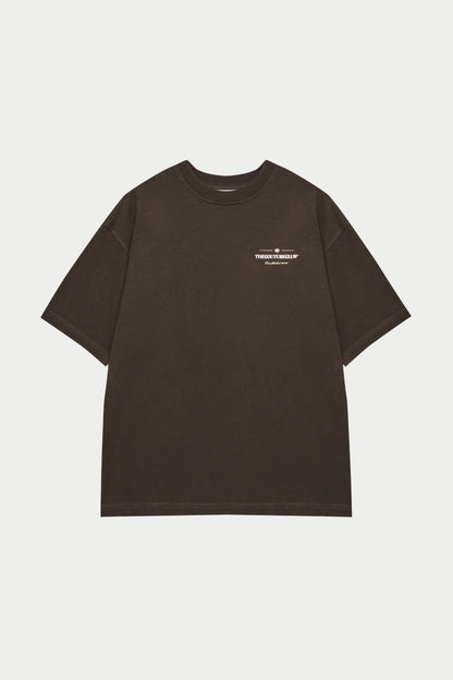COPYRIGHT MULTI GRAPHIC T-SHIRT BROWN