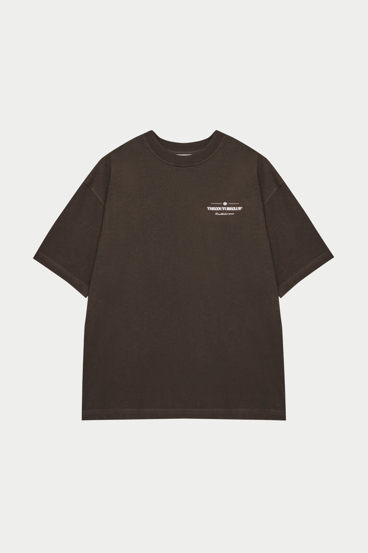 COPYRIGHT MULTI GRAPHIC T-SHIRT BROWN