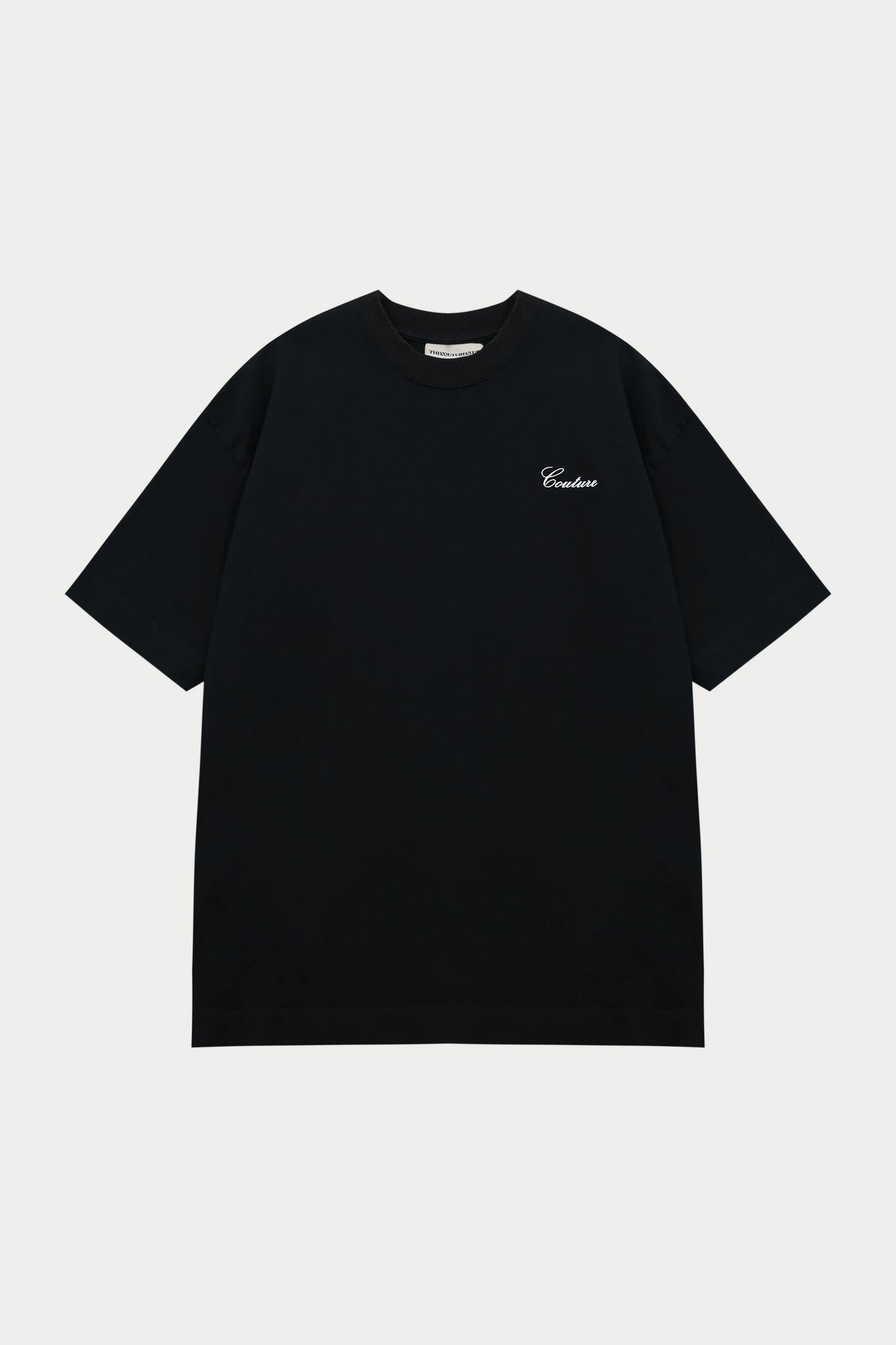 SCRIPT EMBROIDERED T-SHIRT BLACK