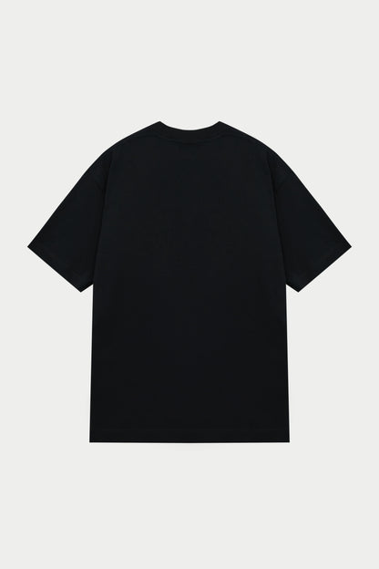 SCRIPT EMBROIDERED T-SHIRT BLACK