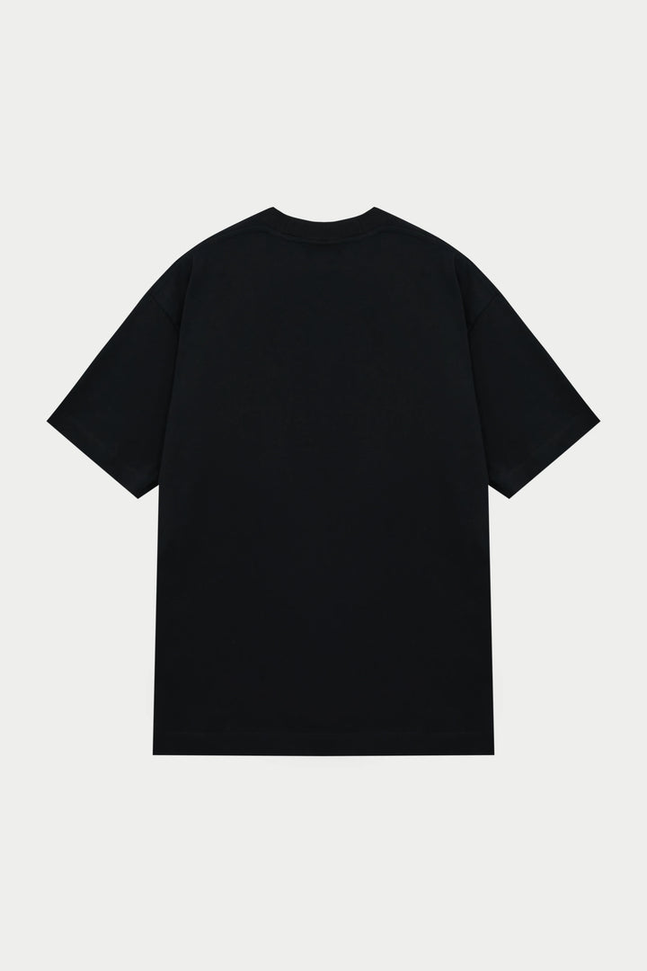 SCRIPT EMBROIDERED T-SHIRT BLACK