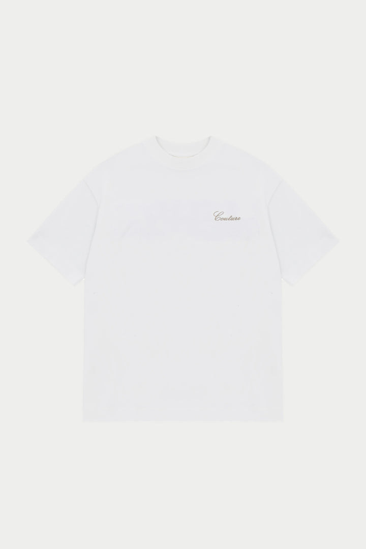 SCRIPT EMBROIDERED T-SHIRT OFF WHITE