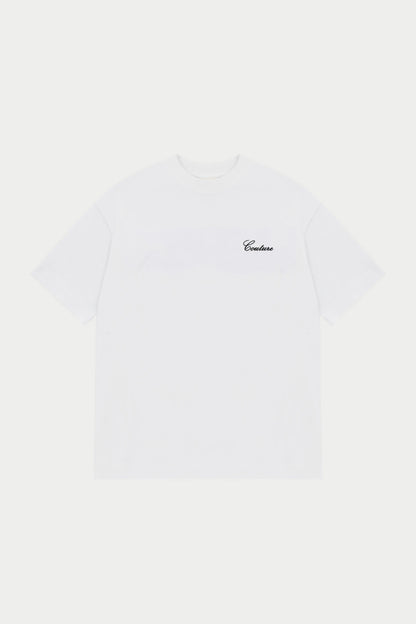 SCRIPT EMBROIDERED T-SHIRT WHITE