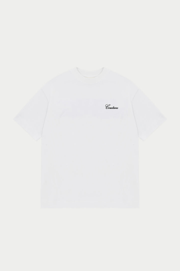 SCRIPT EMBROIDERED T-SHIRT WHITE