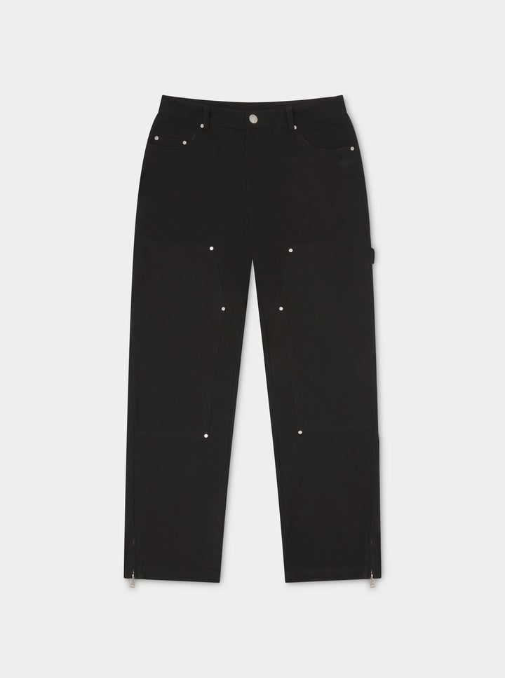 TWILL RIVET DETAIL CARPENTER PANT BLACK