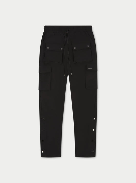 TECHNICAL STRETCH POPPER DETAIL CARGO PANTS