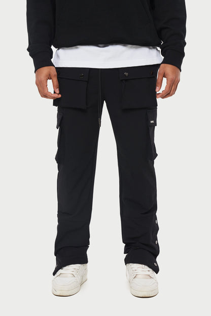 TECHNICAL STRETCH POPPER DETAIL CARGO PANTS
