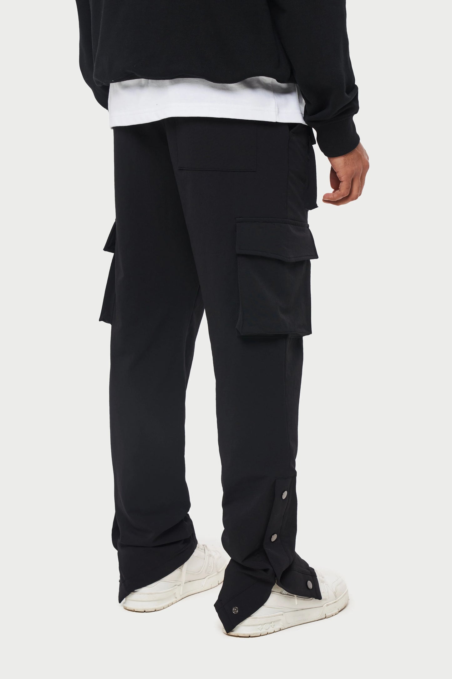 TECHNICAL STRETCH POPPER DETAIL CARGO PANTS